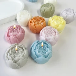 3D Roses Candle Silicone Mold Peony Flower Candle Mould Aromatherapy Gypsum Soap Resin Birthday Wedding Gifts Home Decor