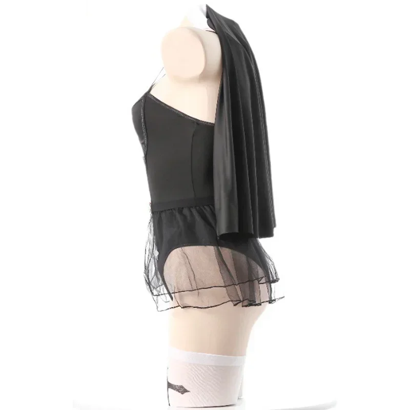 أنيمي فتاة كونفانت نون موحدة المرأة الصليب ارتداءها جوارب ملابس هالوين تأثيري ازياء الملابس الداخلية لعب الأدوار الملابس الداخلية