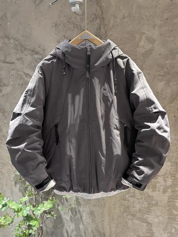 

Outdoor Casual Men's Hoodie Jacket Windproof Spring Trendy Color Versatile Leisure Workwear Coat Loose Fit Long Sleeve ...