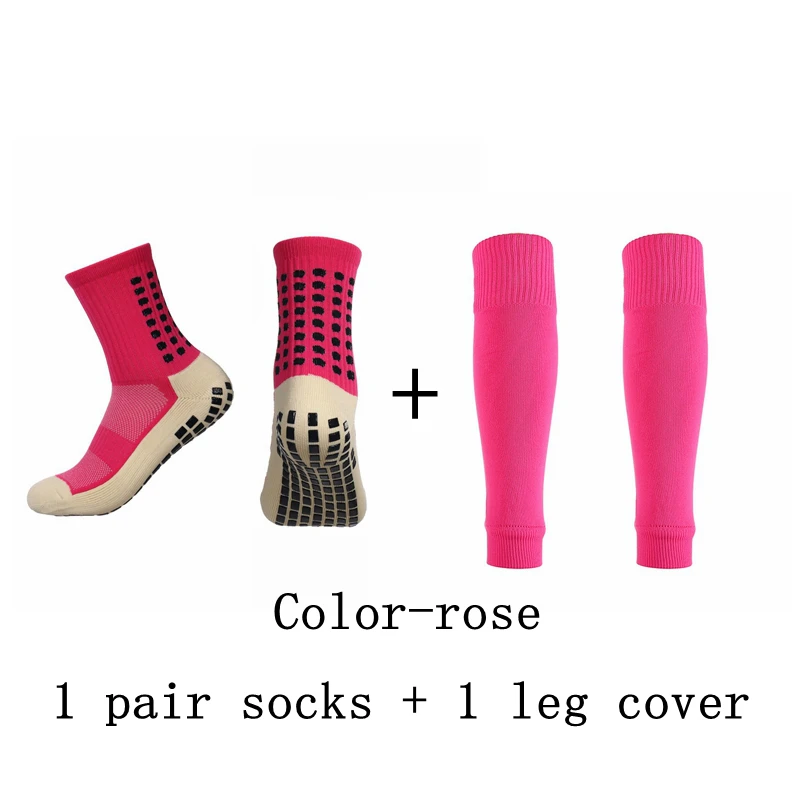 Outdoor ground grabbing football socks with leg protectors