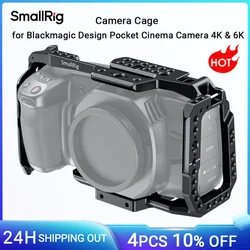 SmallRig for 4K 6K Quick Release Camera Cage for Blackmagic Design Pocket Cinema 4K Cage With Nato Rail Could Shoe Mount 2203B