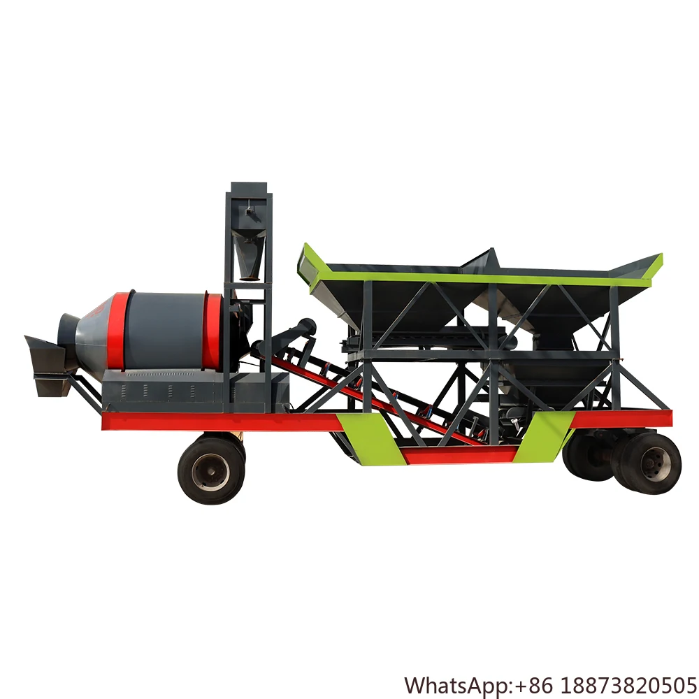 Machine Portable Dry Ready Trailer Mixer Ready Mini Small Mixing Plants Mobile Concrete Batching Plant Good Price for Sale
