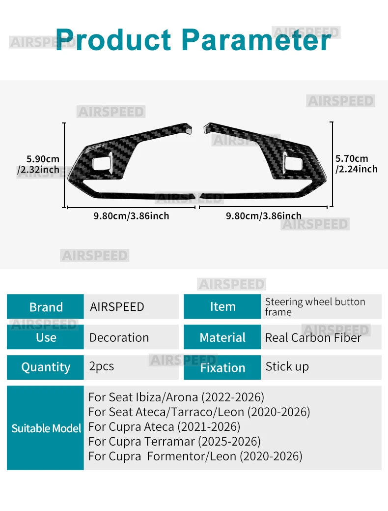 Harter, trockener Carbonfaser-Aufkleber für Cupra Formentor/Cupra Leon 2020 2021-2026, Cupra Ateca 2021-2026, zur Dekoration des Lenkradrahmens – Detail 10