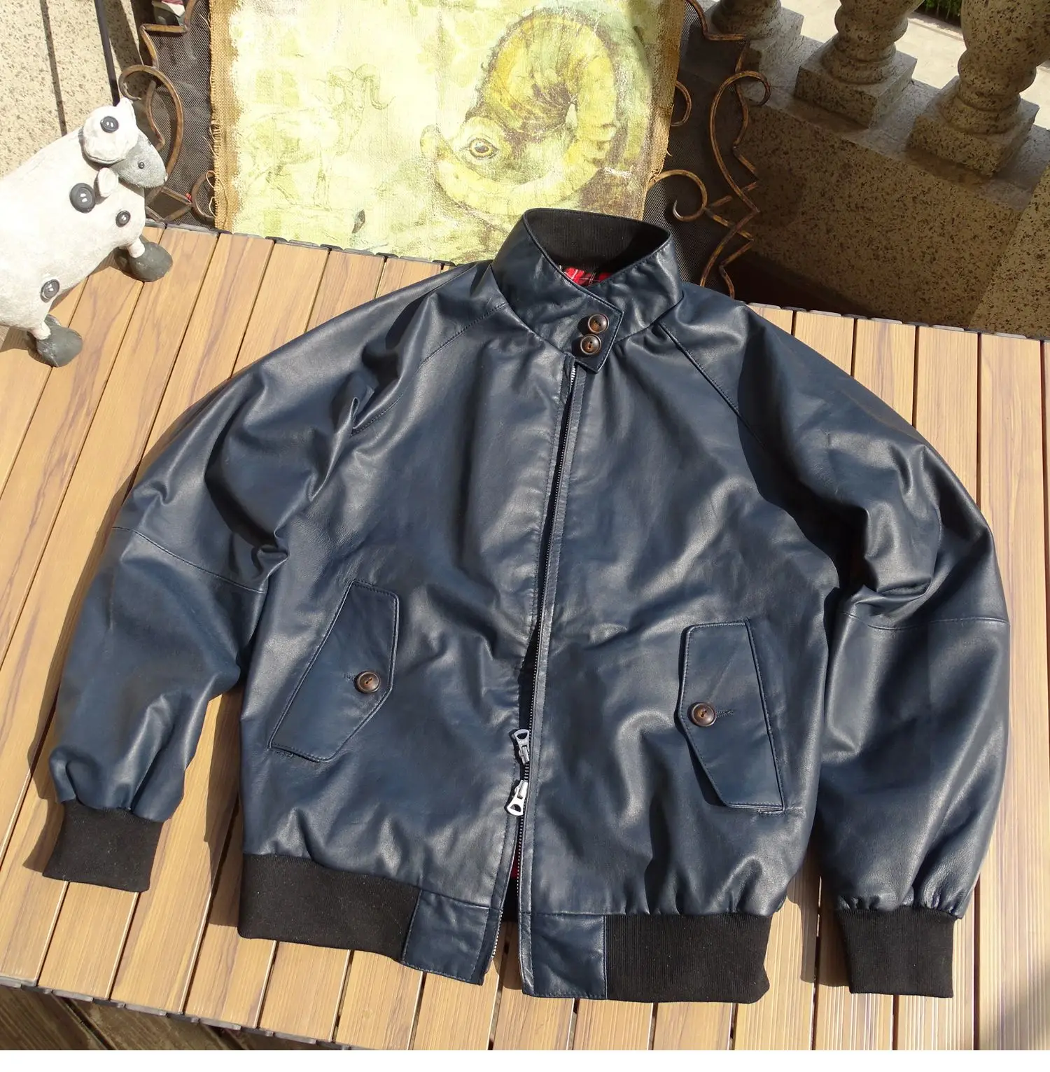

G9-Style Harrington Jacket Unisex Soft & Lightweight Lambskin Jacket American Vintage Classic