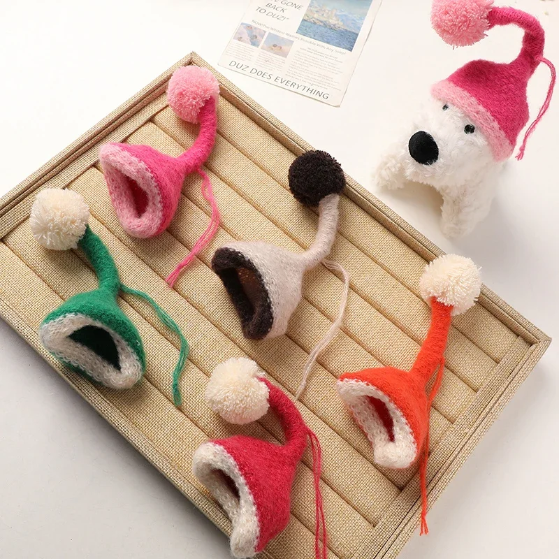 

1Pcs Cute, Woolen Mini Doll Hat with Straps, Fun Cartoon Themed DIY Decorative Toy For Kids
