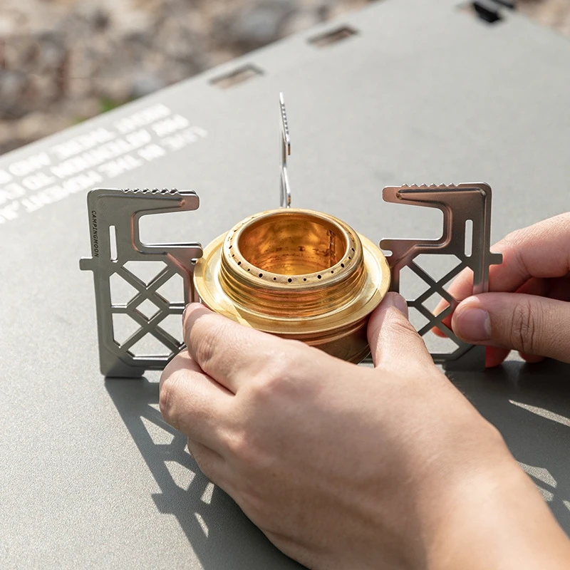 

Автономная латунная горелка для спирта с подставкой, компактная походная плита для кемпинга, подставка для жидкого спирта