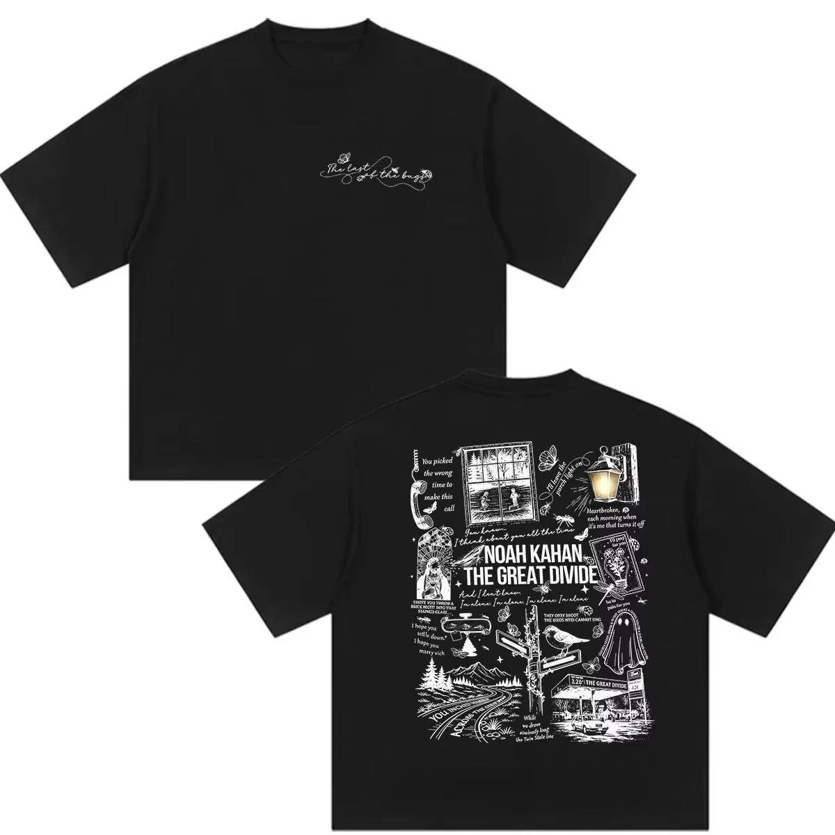 Noah Kahan The Great Divide Tour 2026 Graphic Tshirt 100%Cotton Men's Women's Popular Oversized Fashion Casual Tshirt Fan Gift