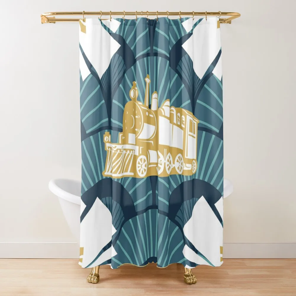 

Art Deco Train Shower Curtain Bathroom Decor For The Bathroom For Shower Curtain