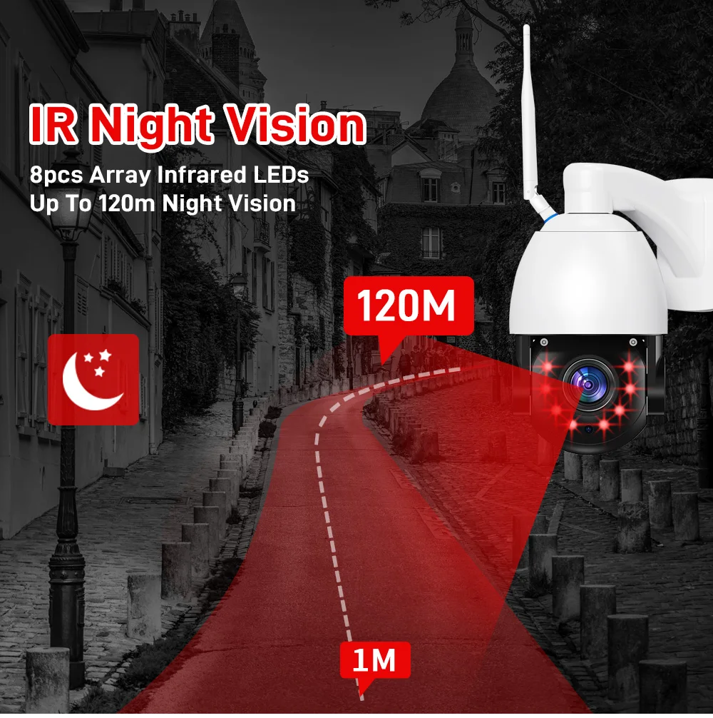 ICSEE 50X زووم بصري 4G 8MP CCTV AI كشف الإنسان الأشعة تحت الحمراء للرؤية الليلية في الهواء الطلق الأمن PTZ مقاوم للماء IP الأمن كاميرا ذكية #5
