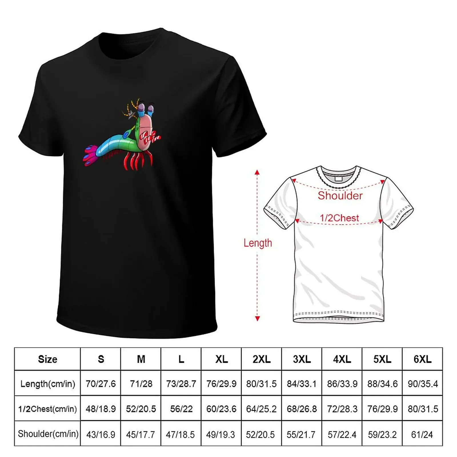 Punchy the Mantis Shrimp T-Shirt vintage t shirts kawaii clothes T-shirt men