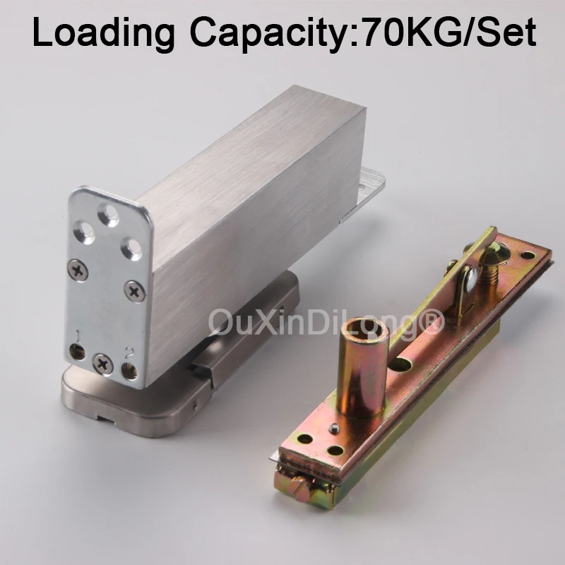 1Set Heavy Door Pivot Hinges Hydraulic Buffer+90° Positioning Floor Spring Door Hinges Invisible Hidden Door Hinge Loading 70KG