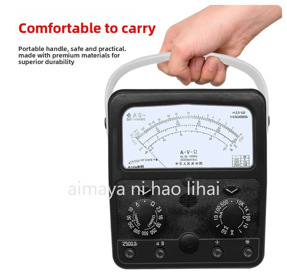 Pointer Multimeter MF500 High-Precision Mechanical Pointer Meter Inner Magnetic Outer Magnetic 2500V