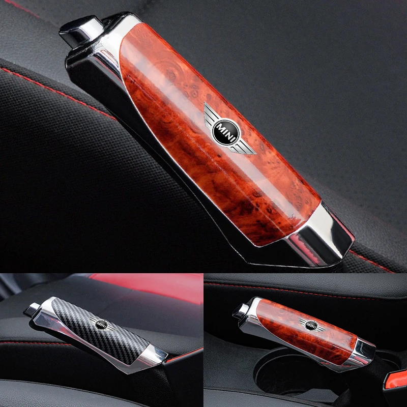 

Carbon Fiber Leather Car Gear Handbrake Cover Interior Accessories For BMW Mini Cooper R50 R53 R55 R56 R60 R61 F54 F55 F56 F60