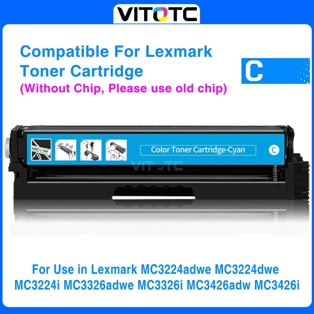 

C3224 C3326 без чипа, тонер-картридж, совместимый для Lexmark MC3224adwe MC3224dwe MC3224i MC3326adwe MC3326i MC3426adw MC3426i