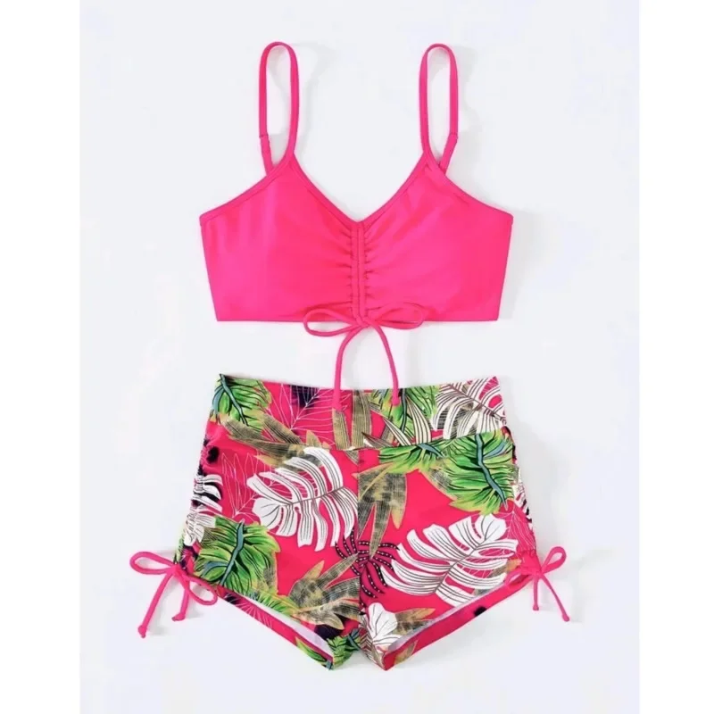 Women Swimsuit Summer Pink s Tankini Sets Female Swimwear For Sports Beach Wear Two-Piece Bathing Suits Pool 's Swimming Suit