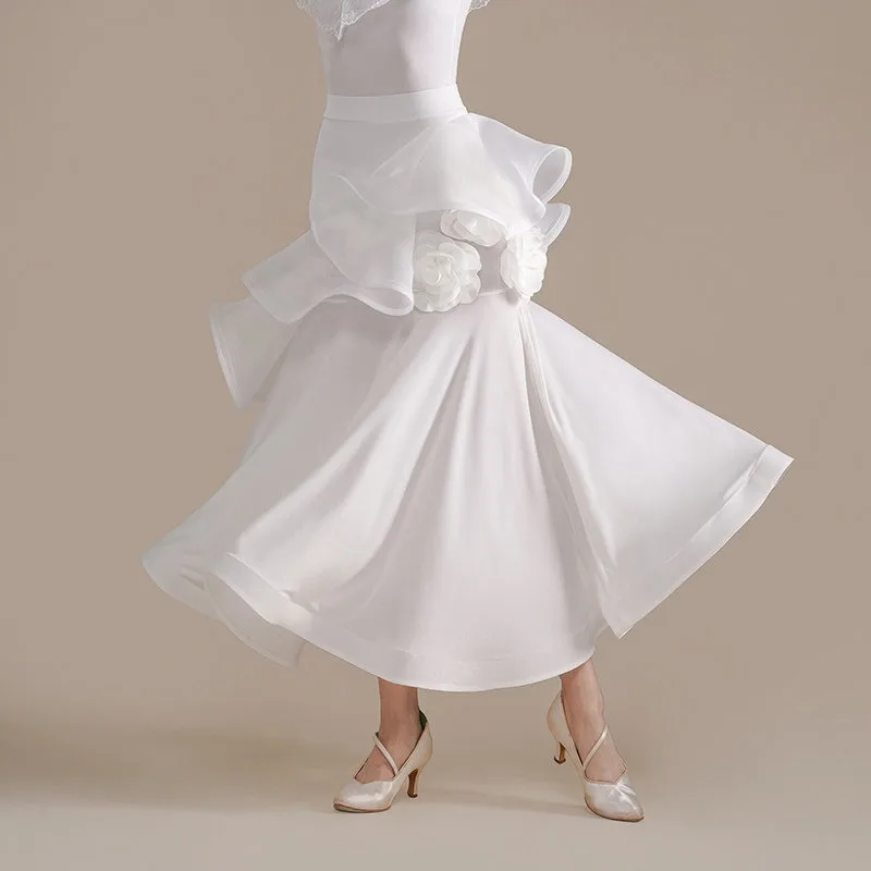 Customized Professional Modern Dance Half Skirt Grand Swing Women's Clothing Waltz National Standard Social Dance Costume F2181