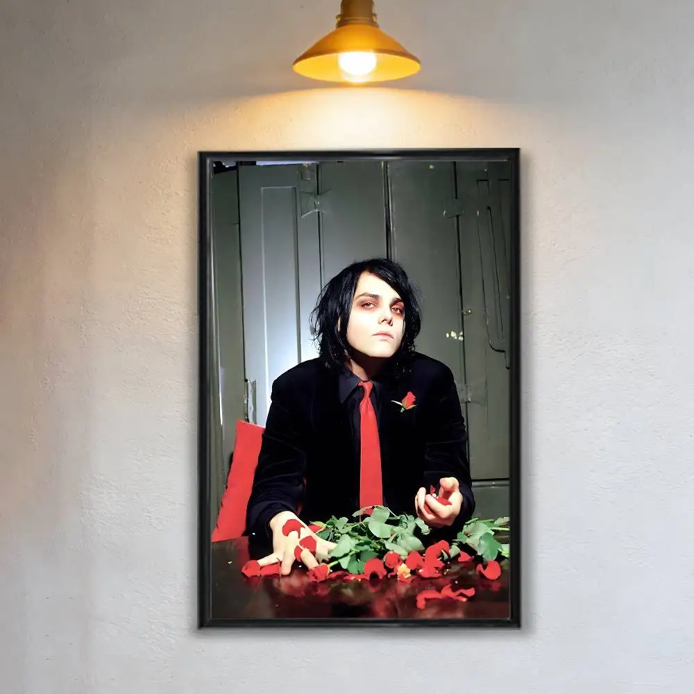 Depressed high school boy Gerard Way MCR Poster Trendy Wall Art For Coffee Office Bar Decoration Best Gift Good Sticker