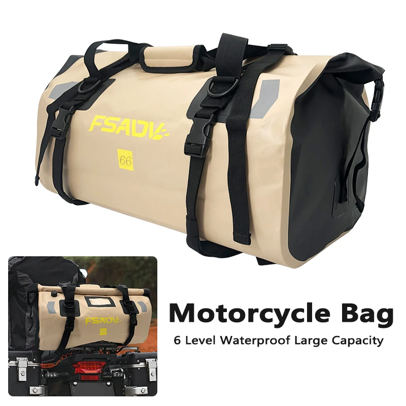 

Motorcycle Waterproof Tail Bags Multi-functional Durable Rear Motocross Seat Bag High Capacity PVC Bag 40L/66L