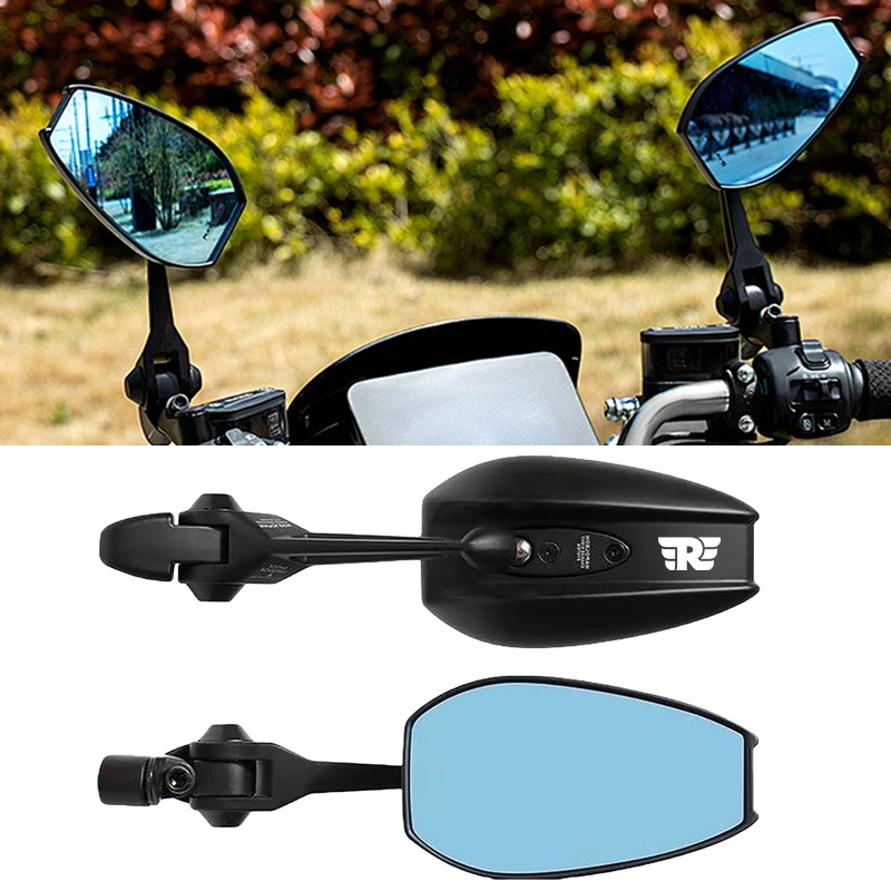 2 pcs AOS4 Motorcycle Rearview Mirrors Lightweight Adjustable For Royal Enfield Bullet/Meteor/Classic 350 500 Himalayan 411