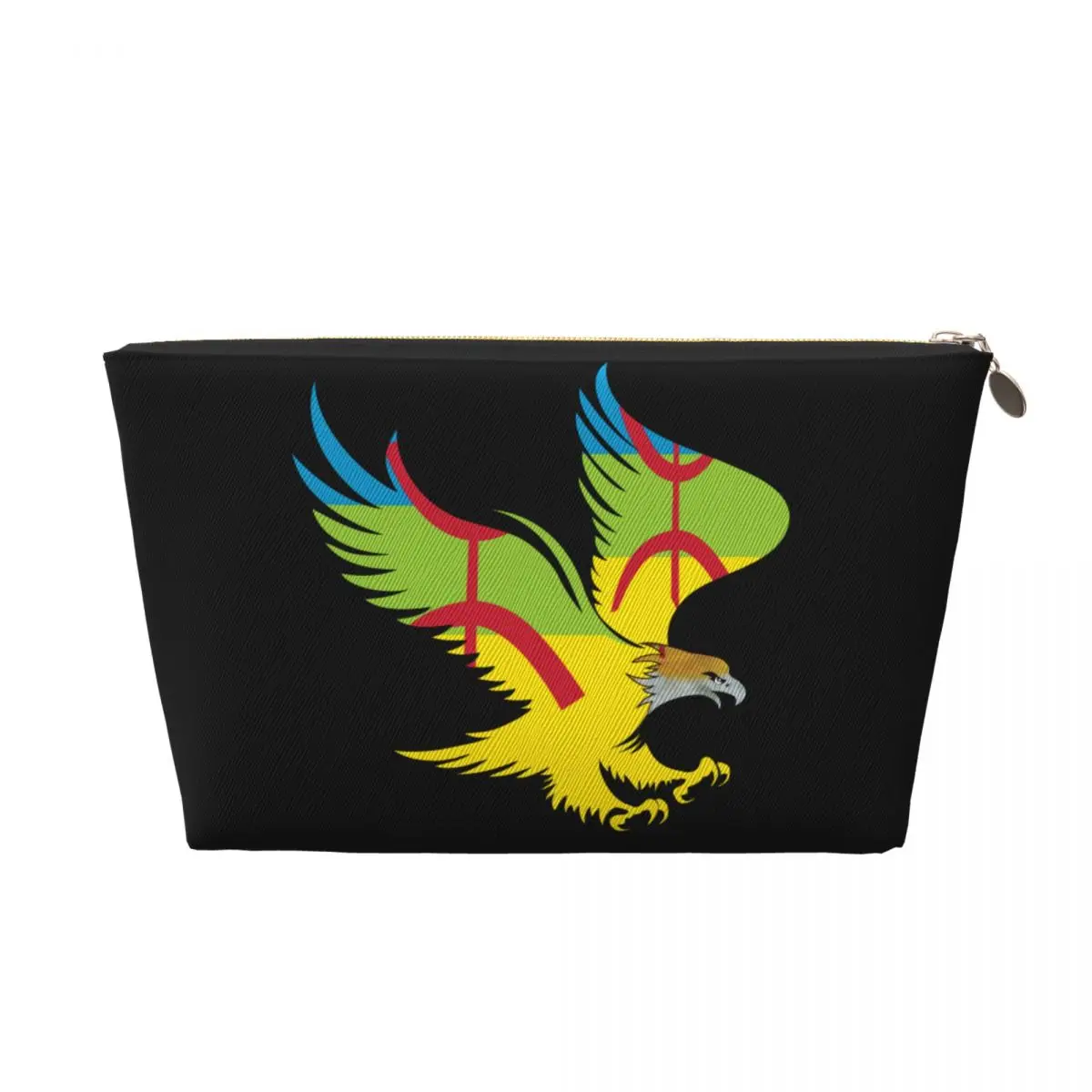 Custom Amazigh Flag Eagle Soaring Patriotic Cosmetic Bag Women  Tifinagh Berber Proud Makeup Case Beauty Storage Toiletry Bags