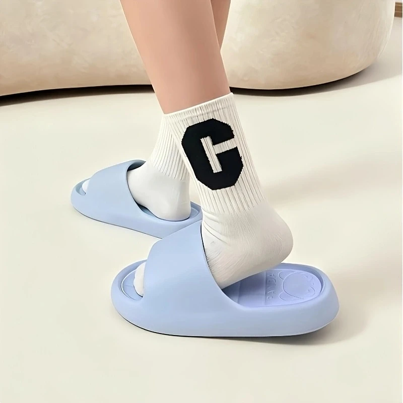 Men Panda Embossed EVA Slides Soft Cloud Slippers Non Slip Thick Sole Indoor Outdoor Casual Sandals