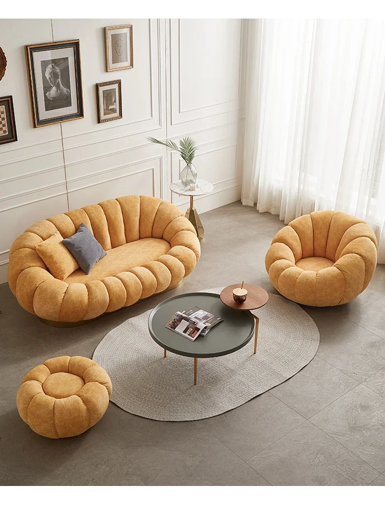 Small sofa double light luxury beauty salon network celebrity cloth living room Japanese-style sofa cashmere