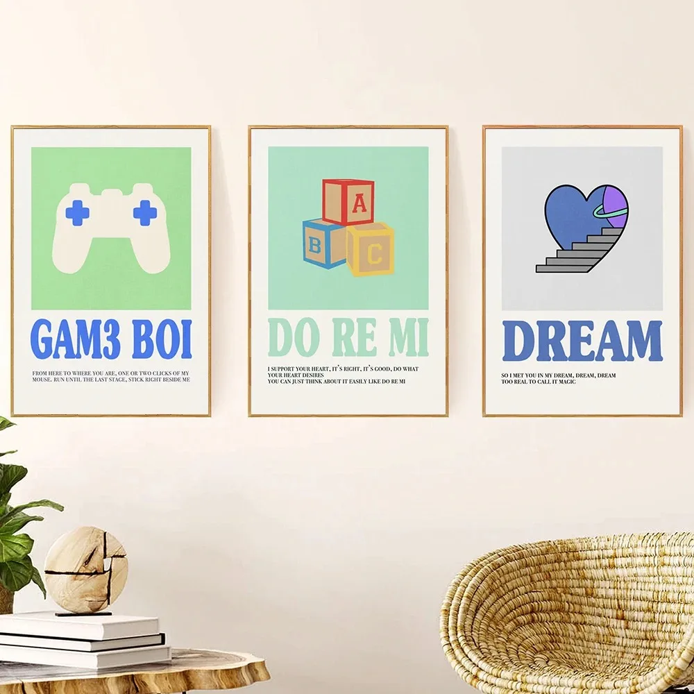 Seventeen Art Wall Canvas Painting Music Lover Band Vocal Concert Poster Print Fashion Kpop Modern Room Home Girl Dorm Decor