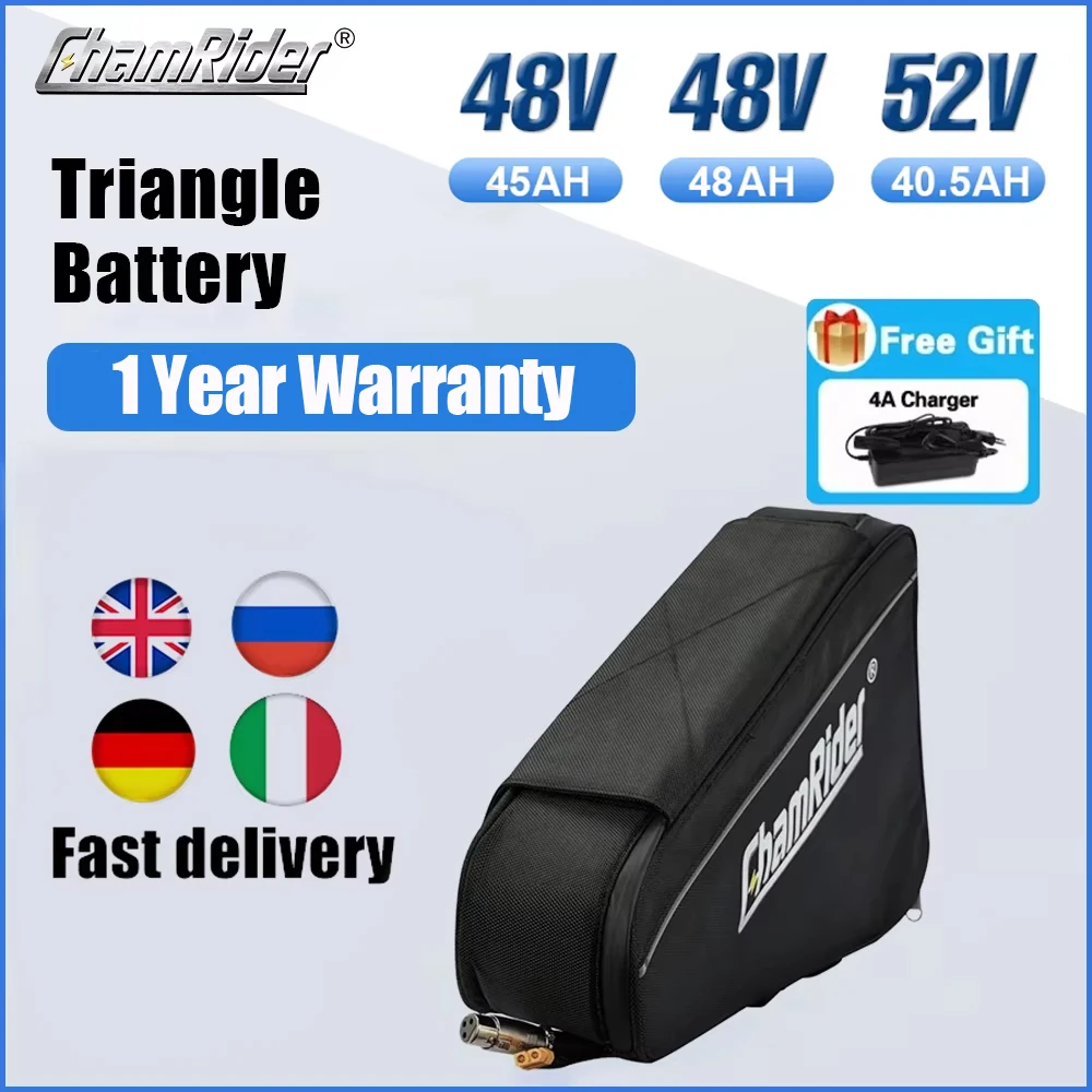 ChamRider Triangle 21700 batterie cellulaire 48V Ebike électrique Rechargeable 30AH 40AH énorme capacité 1000W 2000W Super puissant Bafang