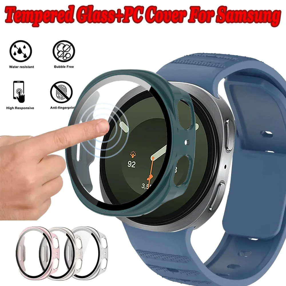 Tempered Glass+PC Cover For Samsung Galaxy Watch Ultra 2/Ultra 2025 47mm Protective Case Galaxy Watch 9-8 40/44mm 8 Classic 46mm