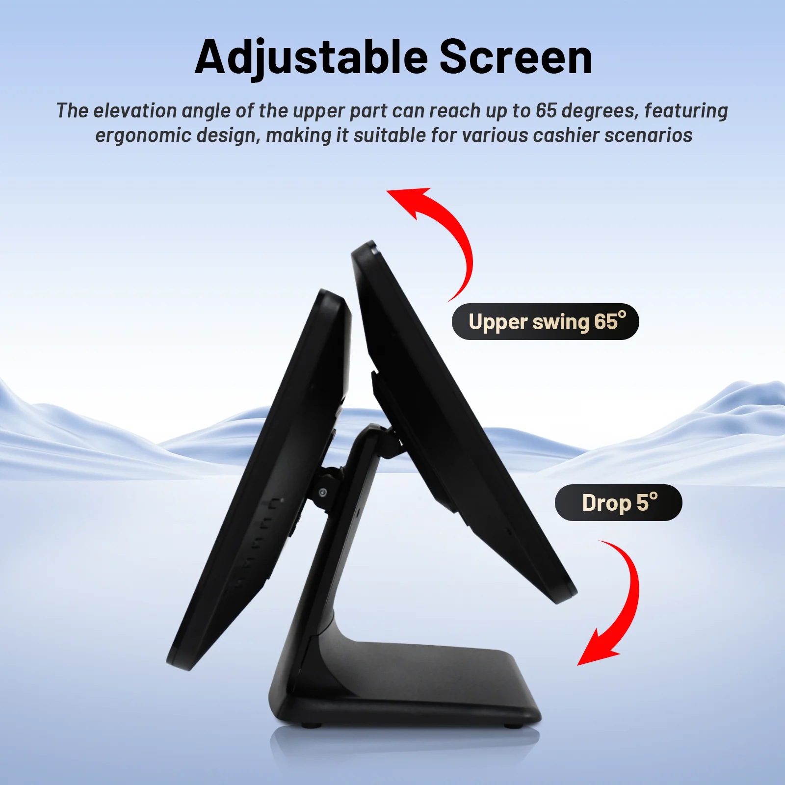 OEM ODM 15 Inch Dual Screen Capacitive Touch 10 Point Touchscreen Display for POS System Commercial Terminal
