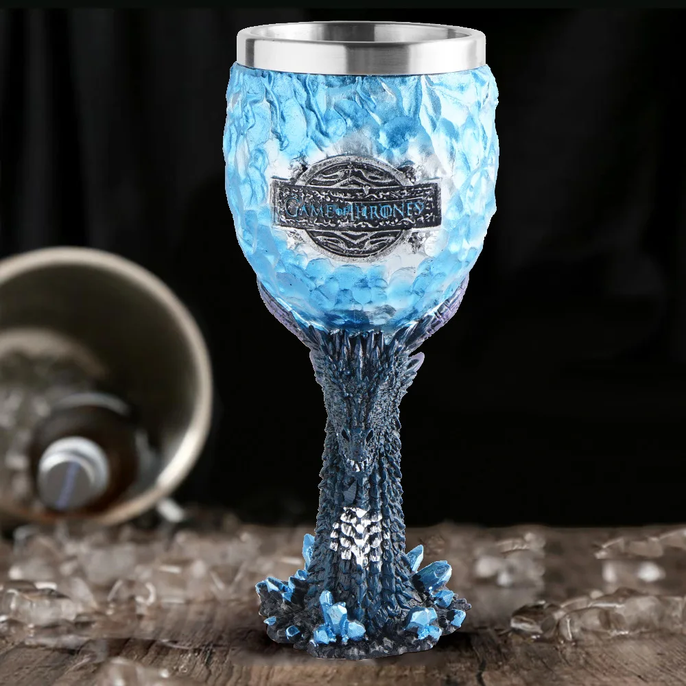 Viking Icefield Dragon Goblet Right Wine Glass Bar Spirit Glass Viking Ornament