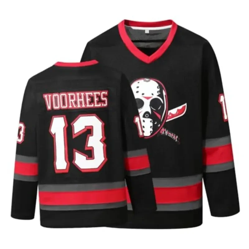 2026 Voorhees Jason 13 Friday Movie Ice Hockey Jersey Halloween Children's and Parental Clothing