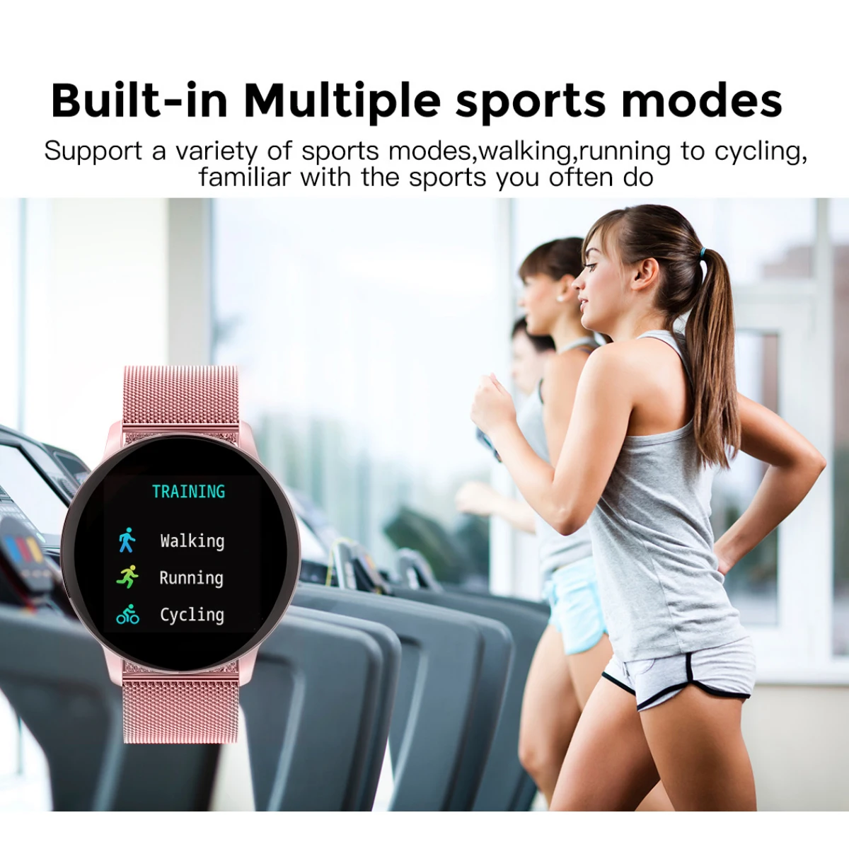 1.3 Inch Full Touch Screen Smart Watch Women Heart Rate Blood Pressure Oxygen Monitor Multi Sport Modes IP67 Waterproof Watches