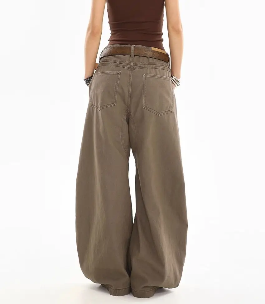 WCFCX STUDIO streetwear 여성용 뉴 빈티지 헐렁한 청바지 Y2K 하라주쿠 힙합 인기 고딕 하이 웨이스트 와이드 레그 팬츠