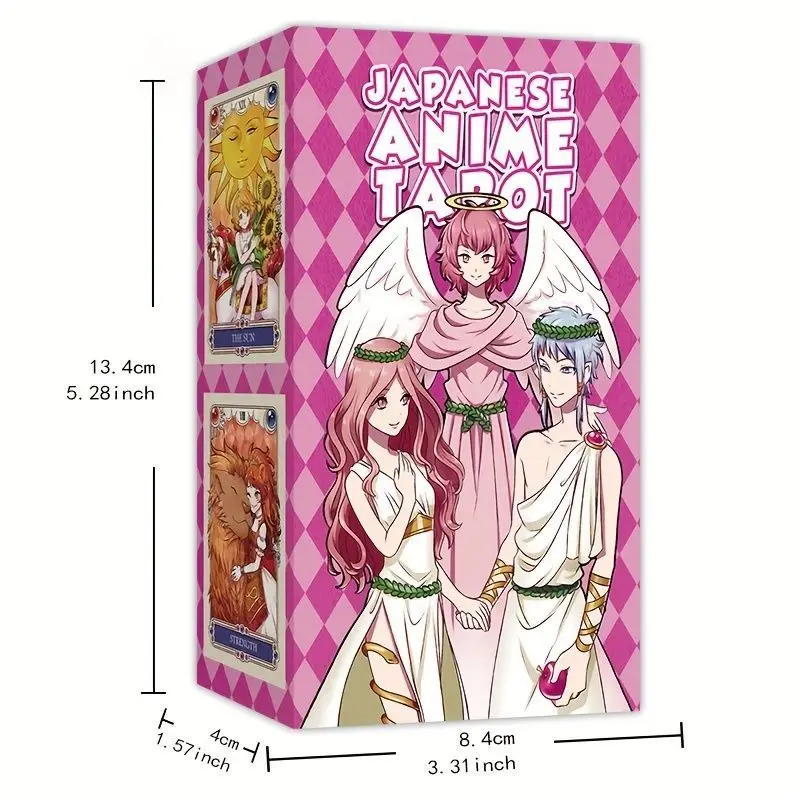 78 Card Illustrated Tarot Set with Guidebook for Beginners and Collectors Japanese Anime Style Tarot Deck 12*7cm -
