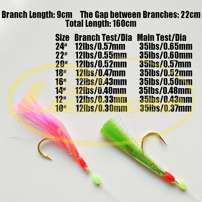 Lunker Sabiki Rig Trevally طُعم صيد الأسماك في المياه المالحة المتوهج المضيء Maruseigo الذهبي الماكريل