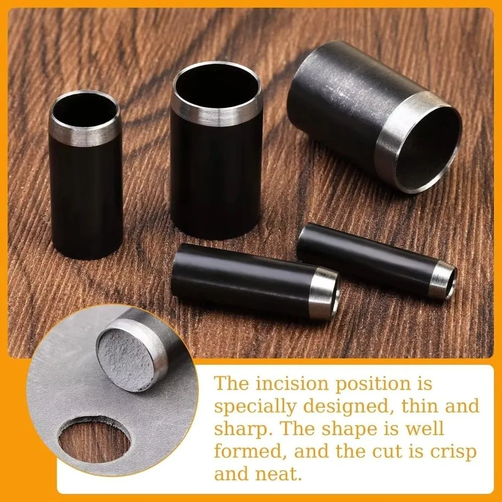 Durable 15 Sizes Round Hole Punch 1-15mm Handmade Belt Hole Puncher Hollow Leather Hole Punch For DIY Leather Craft