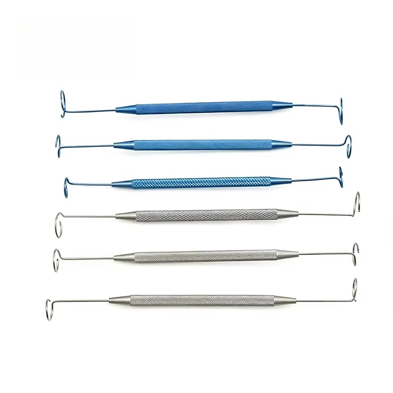 Double End Pigtail Lacrimal Probe Titanium Stainless Steel Ophthalmic Lacrimal Duct Intubation Surgical