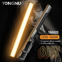 YONGNUO Handheld LED Video Tube Light YN660LED Bi-color 3200-5600K Photography Studio Stick Lamp Photo Lighting For Vlog TikTok