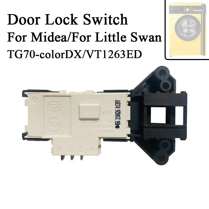Interruptor de fechadura da porta da máquina de lavar para midea para pequeno cisne TG70-colordx/vt1263ed tambor máquina de lavar peças de acessórios de reparo