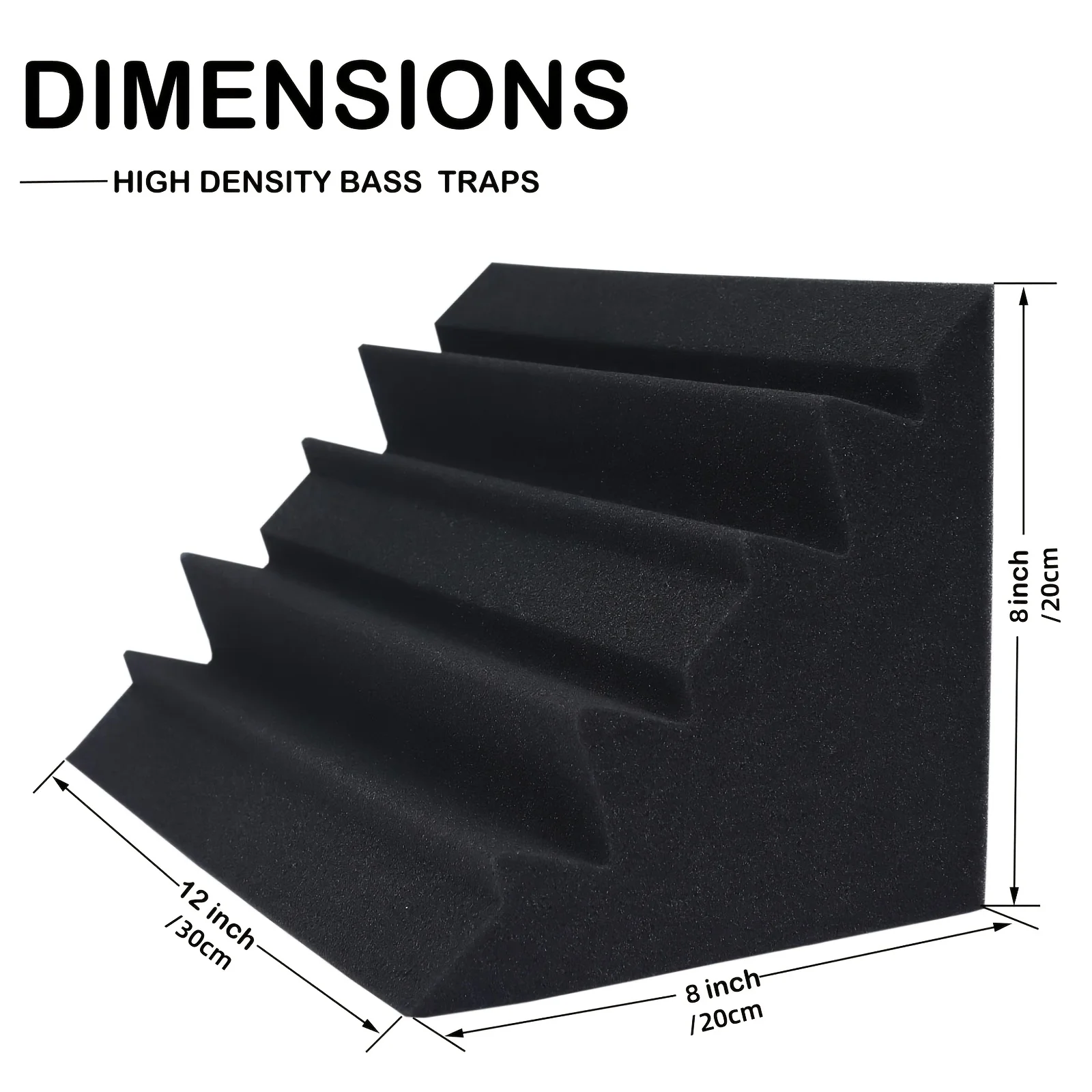 4/8 corner bass traps acoustic foam 20 × 20 × 30cm for indoor low-frequency noise reduction corner sound insulation materials