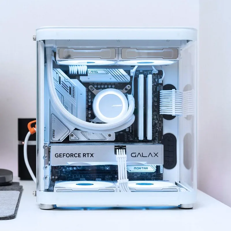 -1 White Sea View Room Small Host 9600X 4060Ti Portable Desktop ITX Mini Mini Computer