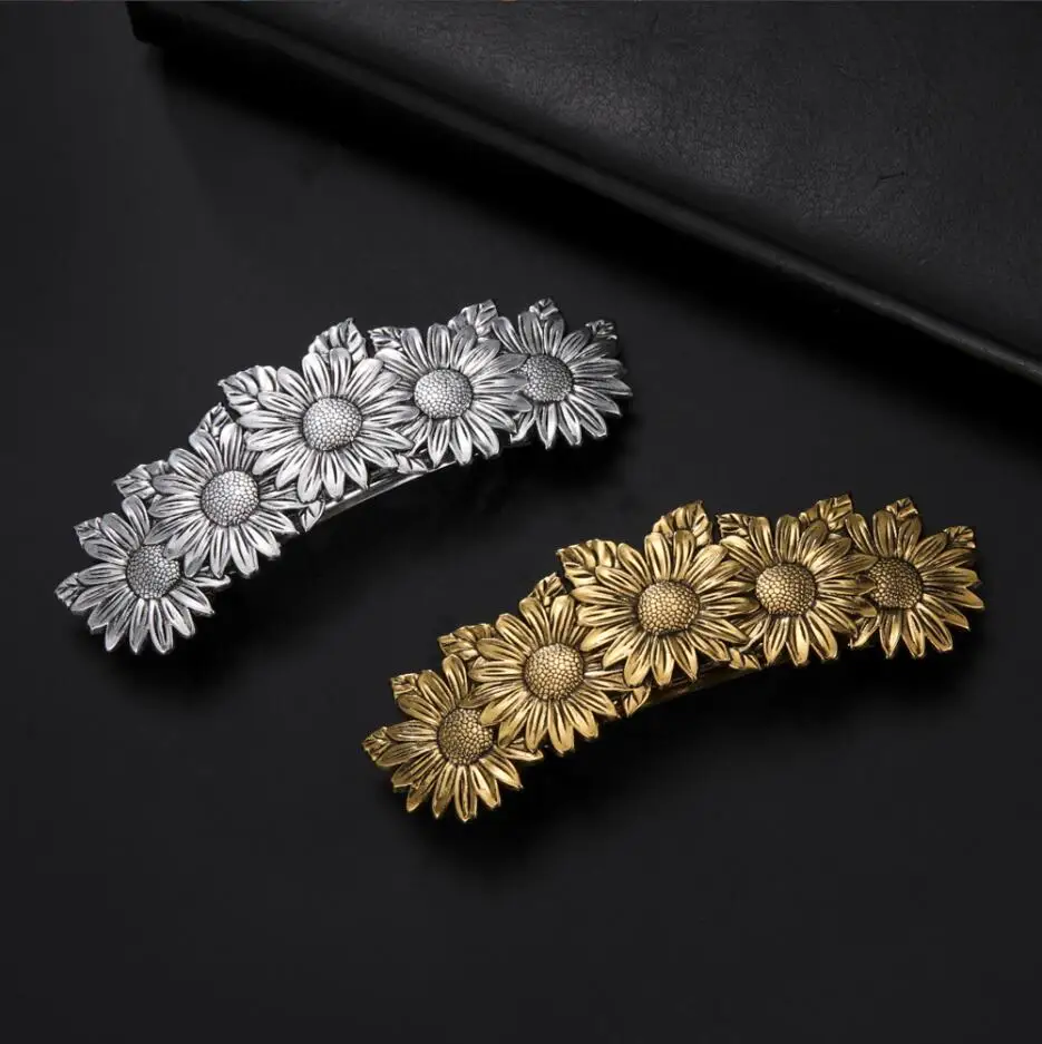 1 Vintage Sunflower Daisy Hair Clip Bride Tiara Hairwear Retro Hairpin Barrette Luxury Wedding Hair Accessories for Women F0976