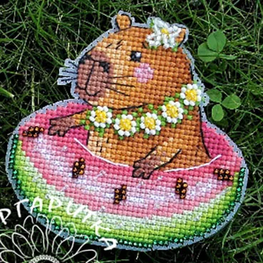 BXT94 Decoration Home Decor Homfun Craft Christmas Cross Stich Set Counted DIY Cross Stitch Kits Fridge Refridgerator Magnets view 3