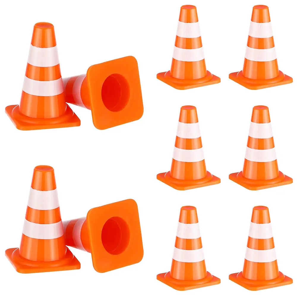 10/20Pcs Mini Traffic Cones Play Traffic Signs Safety Cones Mini Road Signs, Home Desk Ornament Micro Landscape Decoration