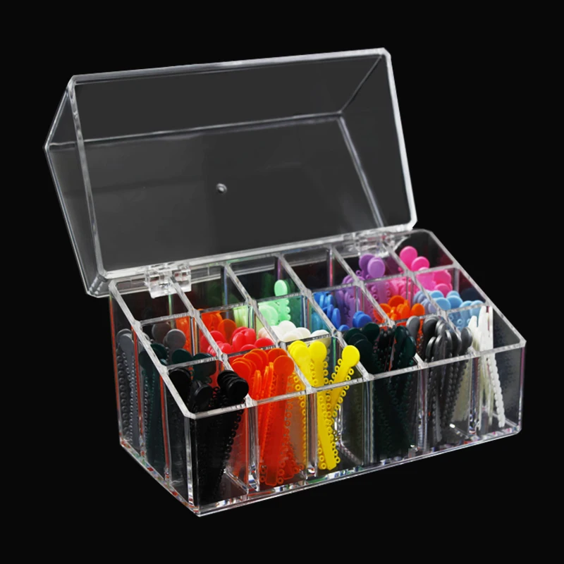 

Lipstick Storage Box Dustproof Desktop Cosmetic Holder with Cover Organizer Dental Orthodontic Arcylic Ligature Tie Box