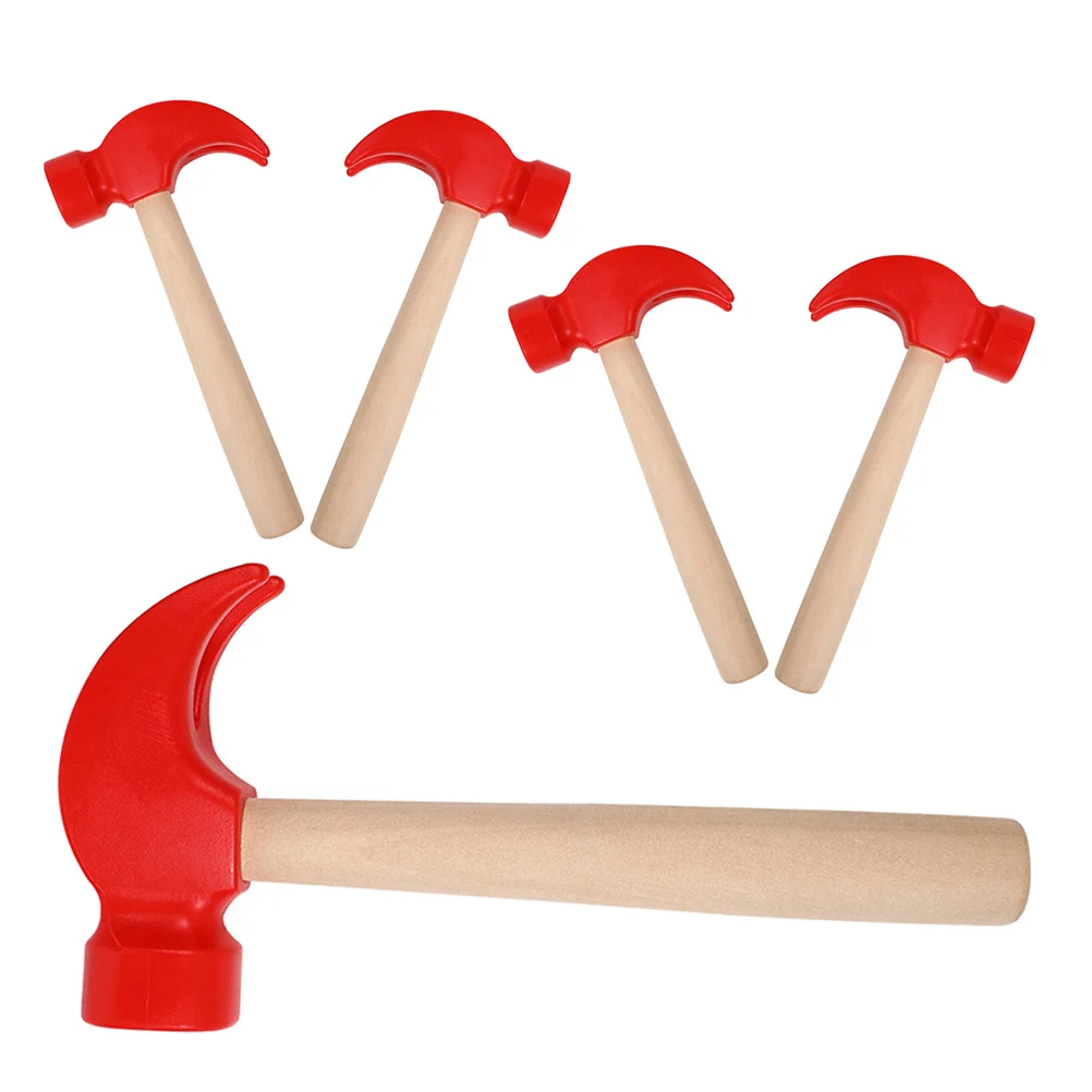 5 stks Houten Hamer Voor Kinderen Montessori Fijne Motoriek Peuter Bouw Speelgereedschap Simulatie Hout Raken Spel Educatief
