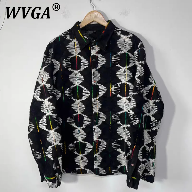 

WVGA Shirts Autumn Winter New Man Tide Embroidery Darkwear Thickened Trendy Design Niche Chic Casual Long Sleeve Tops Ins W11582
