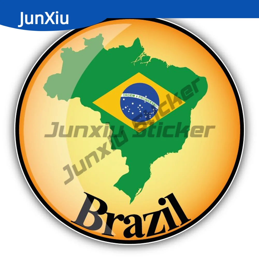 

Brazil Map Flag Glossy Label Sticker Car Body Guitar Windows Sports Racing Bumper Waterproof Scratch-proof Exterior Decal Advent