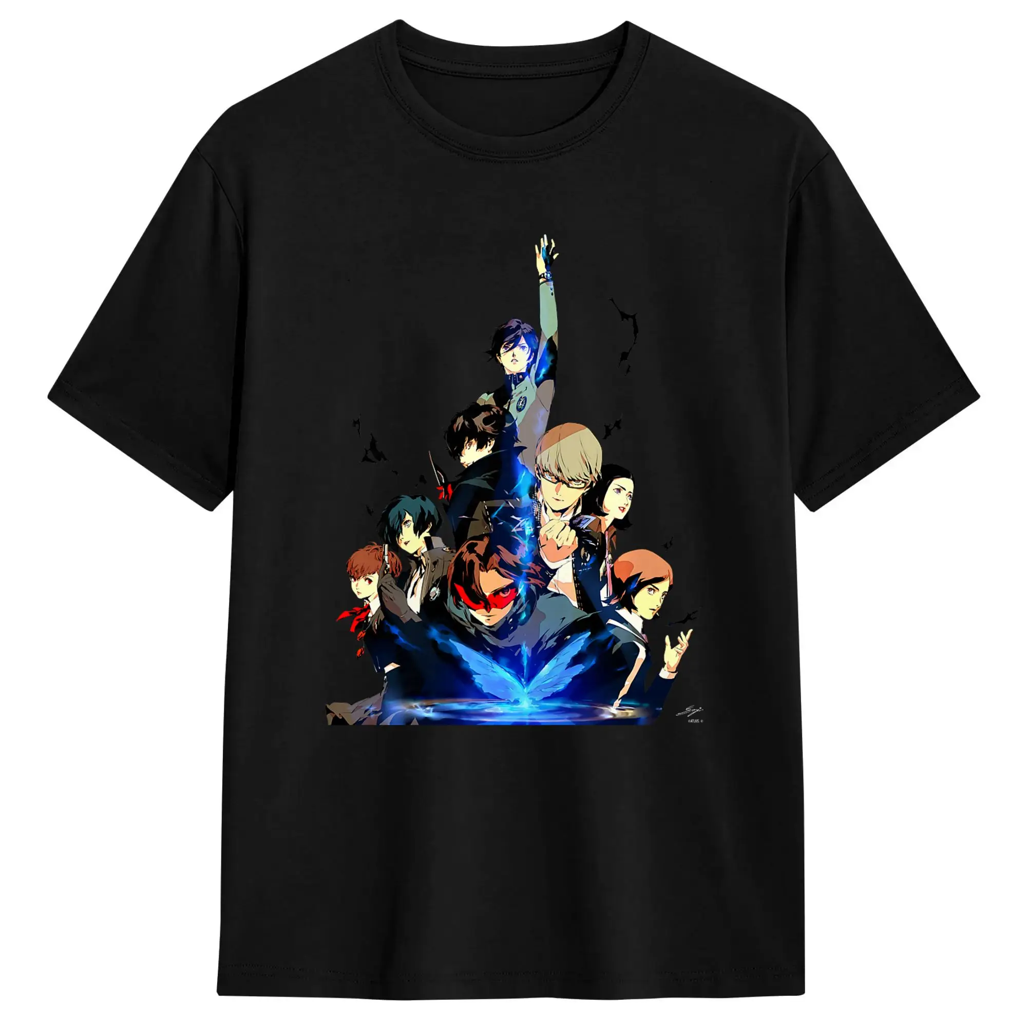 Casual T-Shirt Summer Persona 30th Anniversary Key Art T Shirts Pure Cotton Tshirt for Men Y2K Retro Cheap Short Sleeve Tees